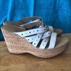 Born wedge white sandal